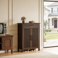 thumbnail image 2 of Fnova 5-Tier Cabinet with 1 Drawer, Side Cabinet Adjustable Shelves, Shoe Storage, Louvered Doors, Easy Assembly, for Entryway, Hallway, Living Room, Bathroom, 2 of 20