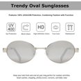 thumbnail image 2 of Lunettes de Soleil Ovales SHIQI-Retro pour Femmes Hommes Petite Protection UV400 Style Tendance, 2 of 4