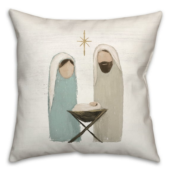 Creative Products Painted Nativity 2 18 x 18 Spun Poly Pillow