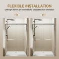 thumbnail image 5 of 60" W x 72" H Chrome Aluminum Frame Double Sliding Shower Door with 1/4" (6mm) Nano-Coated Clear Tempered Glass and Dual Stainless Steel Handles, 5 of 9