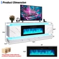 thumbnail image 2 of Blotout 71" Fireplace TV Stand with 40" Fireplace, LED Lights & Power Outlet for 85/80/75 Inch TV, Modern Gaming Entertainment Center w/ High Gloss Cabinet, Media TV Console for Living Room, Marble, 2 of 10