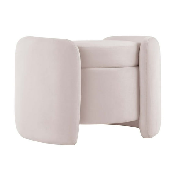 Nebula Upholstered Performance Velvet Ottoman Pink