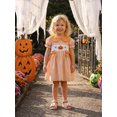 thumbnail image 6 of RUINIXCW Kids Toddler Baby Girls Halloween Dress Outfit Infant Baby Girls Summer Fall Plaid Dress Clothes Cute Pumpkin Ghost Embroidery Doll Collar Short Sleeve Dress, 6 of 8