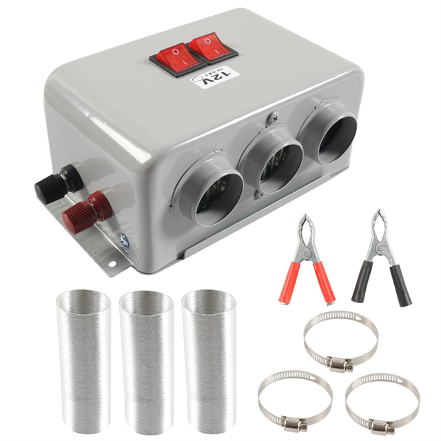 600W Car Universal Electric Heater Kits 3 Hole 12V DC Heating Fan Defogger Glass Defroster Demister