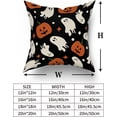 thumbnail image 5 of Black Halloween Pillow Covers 18X18 Inch Cute White Ghost Orange Pumpkins Couch Pillow Cases Set of 2 Holiday Linen Cushion Case Farmhouse Home Decor for Bed Sofa Couch Living Roo, 5 of 6