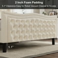 thumbnail image 6 of Miniyam Velvet Full Size Bed with Button-Tufted Wingback Headboard for Adult, Beige, 6 of 7