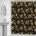 thumbnail image 5 of Summer Flowers Shower Curtain for Bathroom Decor, Farmhouses Watercolor Sunflowers Cute Bee Black Waterproof Fabric Shower Curtain, 36"x72" Set with 12 Hooks, 5 of 9