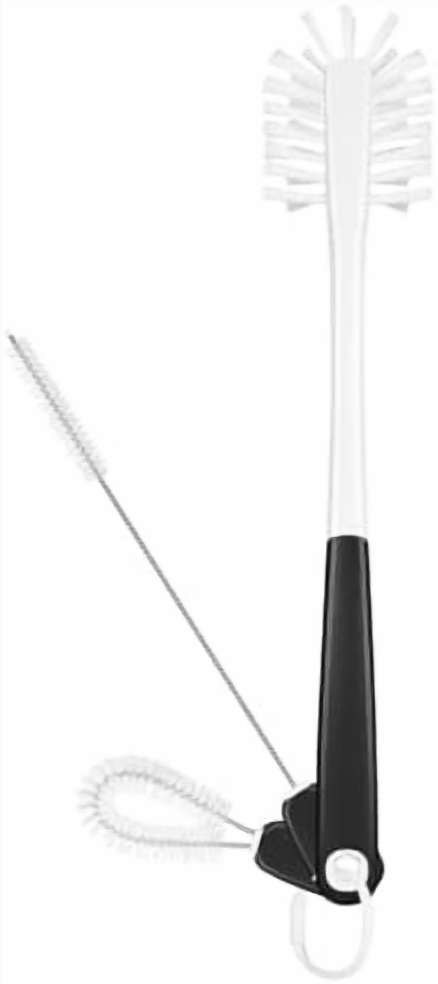 WLIKKS 3-in-1 Water Bottle Cleaning Brush Set - Long Handle Scrubbing Brush for Tumbler, Straw, Baby Bottles, Drinking Glasses, White