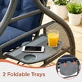 thumbnail image 2 of TLSUNNY 3-Seat Outdoor Converting Canopy Swing Glider, Patio Hammock Lounge Chair, Foldable Cup Holders, Adjustable Shade, Removable Cushions, for Porch, Backyard, 2 of 10