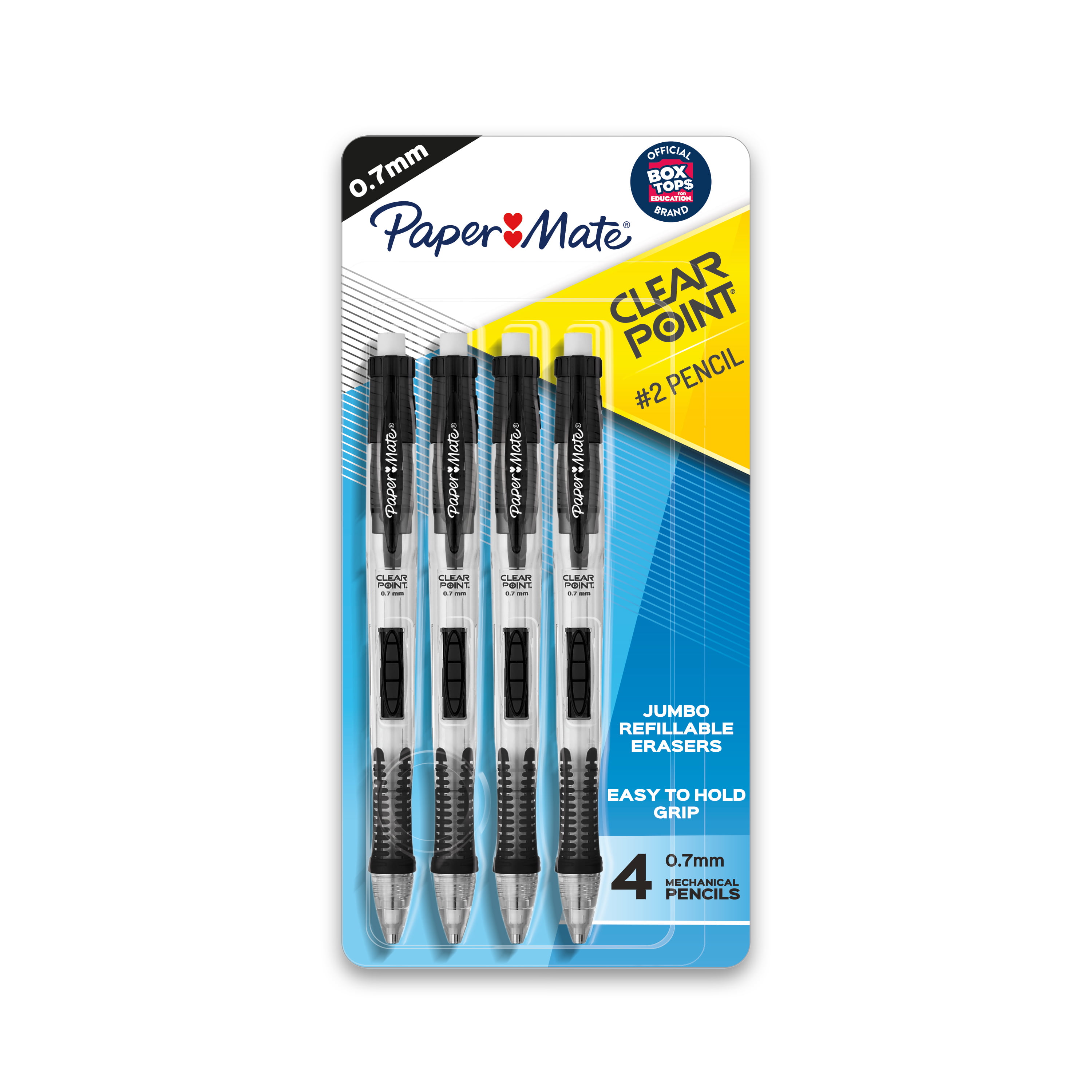 4-Pack Mini Mechanical Pencils Rubber Grip w/ Eraser-Soft rubber Grip refillable 
