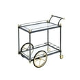 thumbnail image 2 of Rectangular Serving Cart With Clear Glass - Black/gold, Metal Frame, Practical Storage Sophisticated And Wine Bottle Storage, Movable Design, 2 of 4
