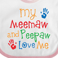 thumbnail image 4 of Inktastic Meemaw and Peepaw Love Me Boys or Girls Baby Bib, 4 of 4