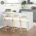 thumbnail image 5 of Height Bar Stools Set of 2 for Kitchen Counter, 26" Bar Chairs with Back, Modern Height Island Barstools, Upholstered Breakfast Stools for Dining Room, Cafe, Kitchen Island, Comfy, Ivory, 5 of 14