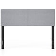 thumbnail image 1 of Gymax Upholstered Headboard Queen/Full SizeVertical Quilted Linen Fabric Bed Frame Gray, 1 of 10