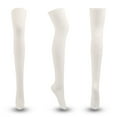 thumbnail image 2 of WoenderWiz Women Thigh High Socks, Girls Over the Knee High Socks Extra Long Striped Leg Warmers 1 Pair White, 2 of 4