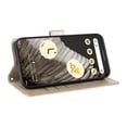 thumbnail image 4 of Compatible with Google Pixel 7 Pro Wallet Case with Card Holder & Cash Slot [RFID Blocking],Wallet Wristlet Pressed Butterfly Flower PU Leather Magnetic Flip Folio Cover for Women Men,Gold, 4 of 11