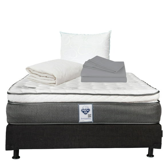 Colchón Queen Size Spring Air Phantom Box Sábanas Protector de Colchón Almohada Osos