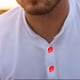 thumbnail image 3 of Gemelos clásicos Fernando para decoración de camisas de hombre Cubiertas de botones rojo, 3 of 8