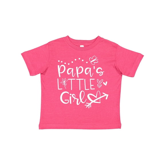 Inktastic Papa's Little Girl with Hearts Flower and Butterfly Girls Toddler T-Shirt