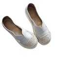 thumbnail image 3 of Leutsin Woman Soft Bottom Fashion Casual Flat Solid Color Round Toe Lace-Up Shoes, 3 of 4