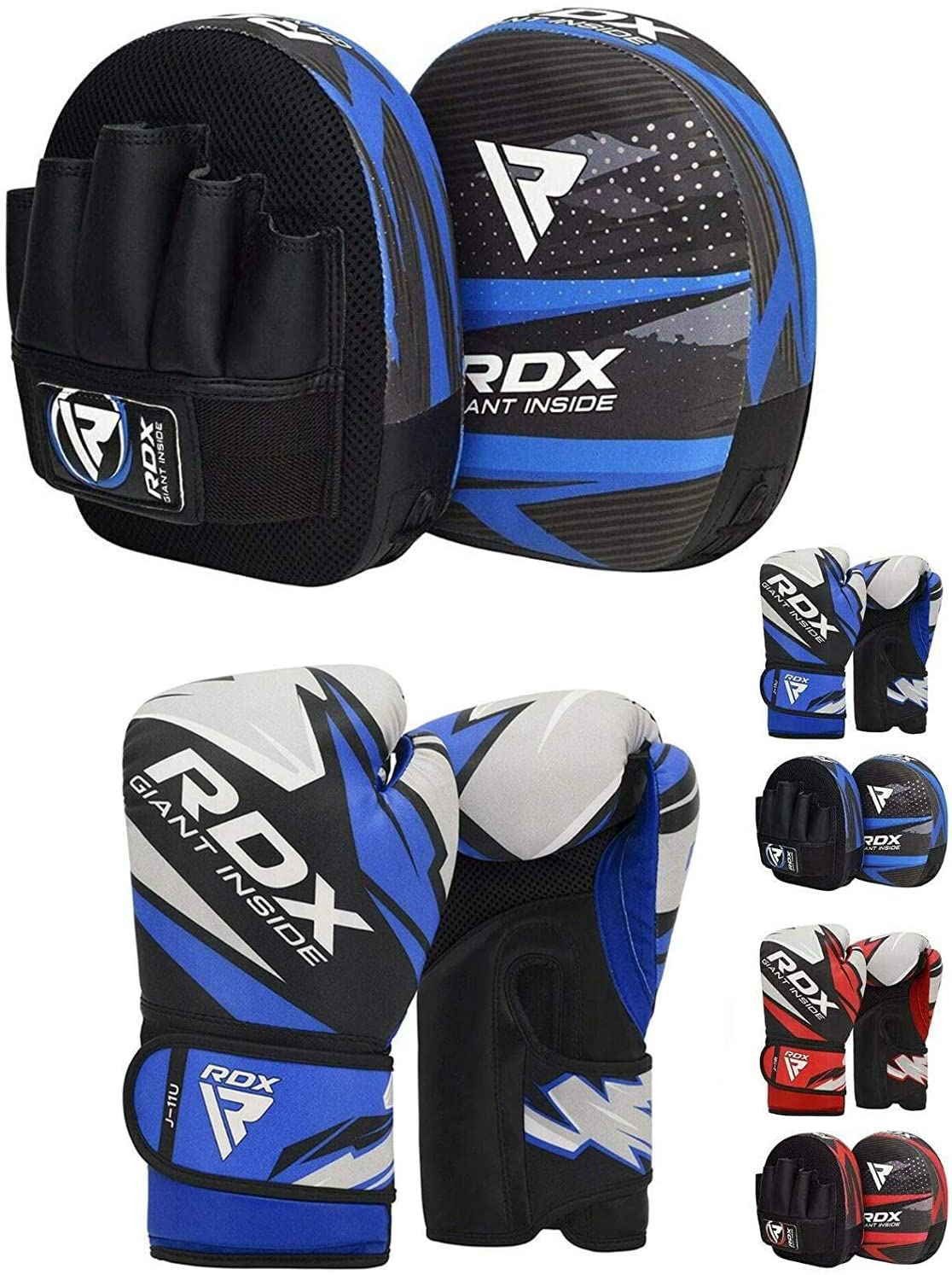 Karate and Kickboxing Training Martial Arts Boxercise RDX Kids Boxing Pads and Gloves Set Muay Thai Junior Hand Shield for MMA Youth Hook and Jab Target Focus Mitts with Punching Gloves