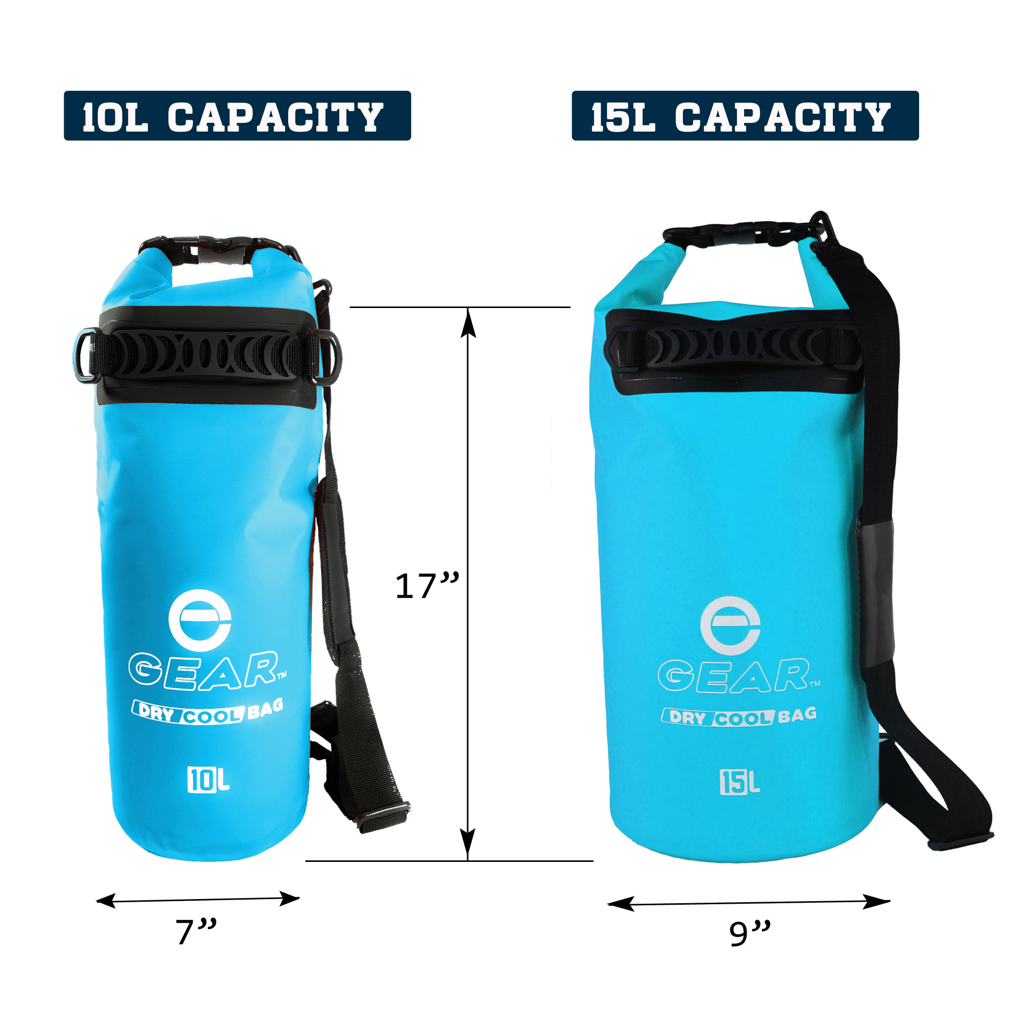 Enthusiast Gear Dry Bag Cooler - Roll Top, Insulated, Leak Proof, Collapsible, Waterproof - 10L