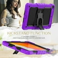thumbnail image 4 of for iPad Pro 9.7/2017/2018 Case with PET Screen Protector + Pencil Holder + Stand + Shoulder Strap | Heavy Duty Protection 3 Layer Silicone PC Case for iPad 5th/6th Generation | Purple+Black, 4 of 8