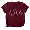 thumbnail image 5 of adviicd T-Shirt Femme T-Shirt à Manches Courtes Col Rond Femme 2024 Été Basique Décontracté à Blocs de Couleur Vin,m, 5 of 5