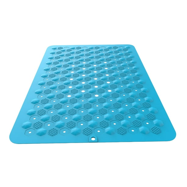 NICEXMAS Anti Bath Mat Shower Bathmat Floor Mats Silicone Bathroom Carpet Suction Hotel Bathroom Rug (Blue)