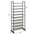 thumbnail image 6 of Canddidliike 10-Tier Free-Standing Metal Frame Shoe Rack, Multi-Functional Shoe Rack & Storage Organizer for Entryway Closet, 6 of 8
