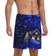 thumbnail image 2 of Sikiie Christmas Night Mens Pajama Shorts, Lightweight Lounge Pant with Pockets Soft Sleep Pj Shorts for Men, 2 of 6