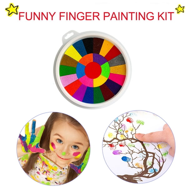 Kit de peinture au doigt - Drôle - Lavable - 25 couleurs - Livre de peinture - Jeux - Jouets