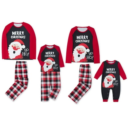

Ma&Baby Unisex Christmas Family Matching Pajama Adult Kids Santa Print Nightwear Sleepwear Pyjama Set