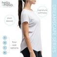 thumbnail image 3 of Hello Mello Dream Tee Shirt Pajama Lounge Short Sleeve Crewneck Top, White Large (Women's), 3 of 8