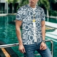 thumbnail image 6 of Goofa Sunflowers Pattern Mens Golf Shirt Baseball T-shirt Moisture Wicking Dry Fit Performance Sport Short Sleeve Striped Golf Polo Shirts-XX-Large, 6 of 7