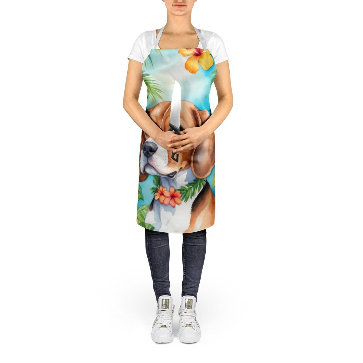 Beagle Luau Apron 27 in x 30 in