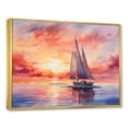 thumbnail image 3 of Designart "Sunset Palette Pastel Sailboat Silhouette III" Extra Large Transportation Framed Wall Art - Modern Orange Boat Sailing Hallway Framed Wall Art Decor, 3 of 7