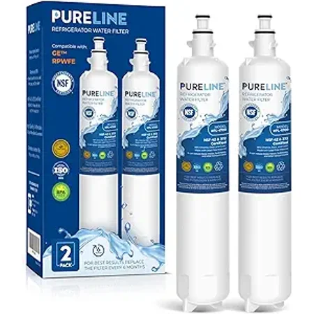 Pureline Replacement for GE® RPWFE® Water Filter and RPWF Refrigerator Water Filter - With RFID Chip (2 -Pack)