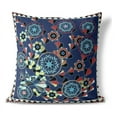 thumbnail image 2 of Leafy Peacock Circles Throw Pillow with Removable Cover in Blue 18x18, 2 of 6