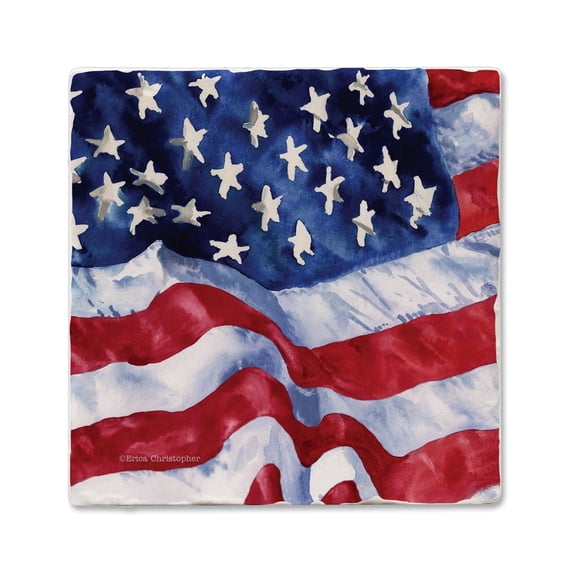 Thirstystone Waving Flag Single Tumbled Tile Coaster Create Your Own Set