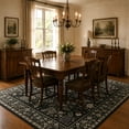thumbnail image 4 of Moynesa 5'x7' Area Rugs for Living Room, Black Botanical Floral Washable Rugs for Bedroom Non-Slip Soft Modern Natural Rugs for Dining Room, Stain Resistant Accent Carpet for Dorm Apartment, 4 of 9