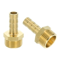 2 Pack Brass Hose Barb Fitting, 5/16" Barb x G 3/8 Male Brass Barb Pipe Fitting Adapter