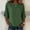 Army Green, variant on Women's 3/4 Sleeve Round Neck Blouse Casual Summer Top