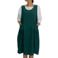 thumbnail image 2 of Antinious Women Sleeveless Round Neck Solid Drawstring Loose Dress, 2 of 5