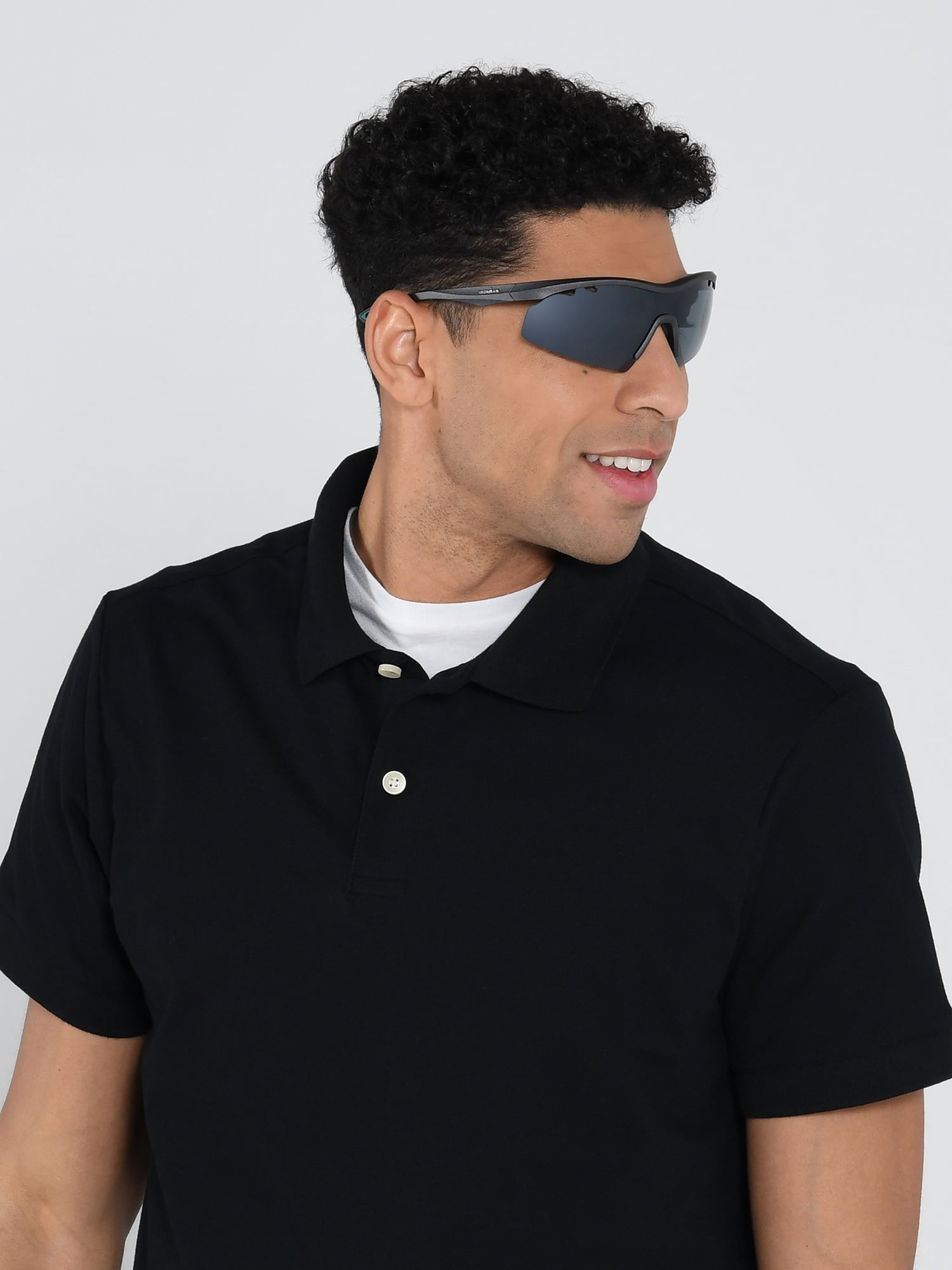 Foster Grant IRONMAN® Black Wrap-Around Men's Polarized Sunglasses