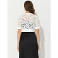 thumbnail image 3 of DARING DIVA Women's Lace Shrug Bolero Satin Panel Crop Cardigans XS White, 3 of 6