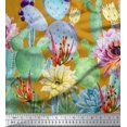 thumbnail image 3 of oneOone Georgette Viscose Fabric Floral & Cactus Panel Printed Craft Fabric BTY 42 Inch Wide, 3 of 3