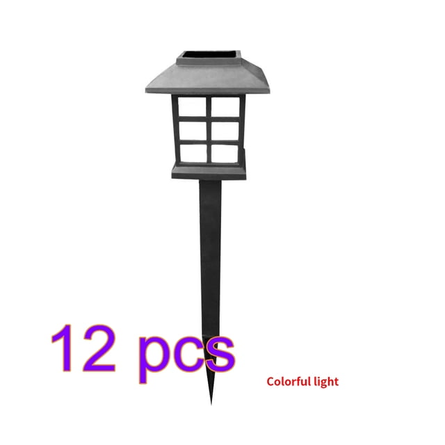 Lámpara de tierra Lámpara de jardín cuadrada de energía solar Luz de noche LED para exteriores para pasarela, Luz colorida 12PCS Kearding HA002840-01B×12
