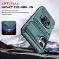 thumbnail image 4 of For Apple iPhone 17 Phone Case with Finger Ring Holder Kickstand, Card Slots，Heavy Duty Shockproof Rugged Protective Working with Magnetic Car Phone Mount,Green,For iPhone 17, 4 of 7