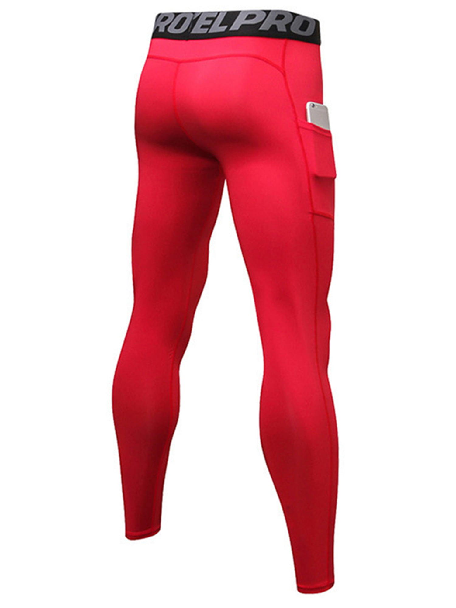 MeetHoo Compression Pants for Men Cool Dry Athletic Leggings Capri Workout Running Tights with Pocket Gym Sport Fitness 